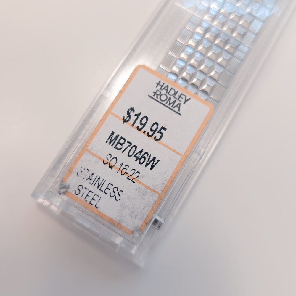 Hadley Roma Men's Silver Stainless Steel Watch Band MB704W